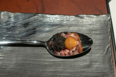 Tartar of Pata Negra Gran Bellota, marinated quail egg and Sturgeon caviar